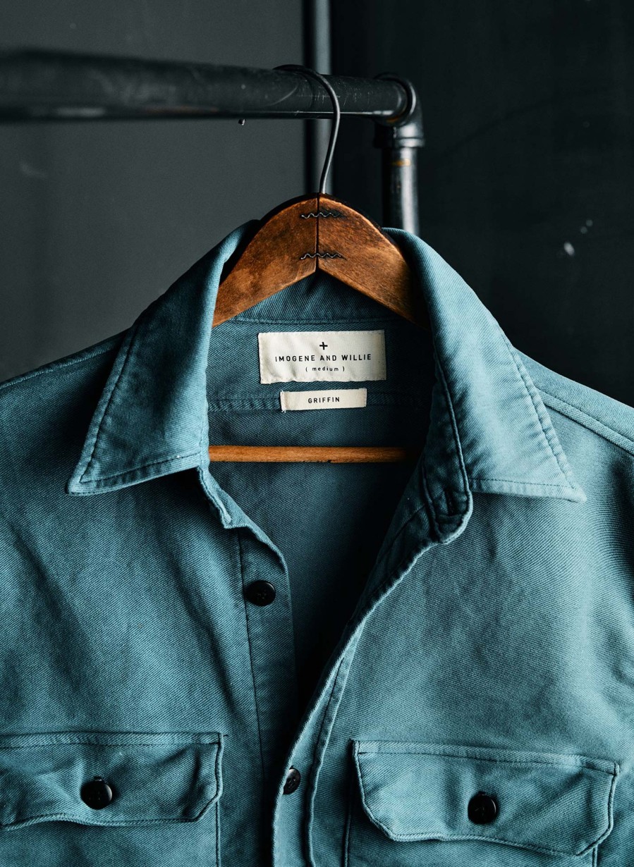 i+w woven shirts The Griffin Workshirt In Spruce Shirts