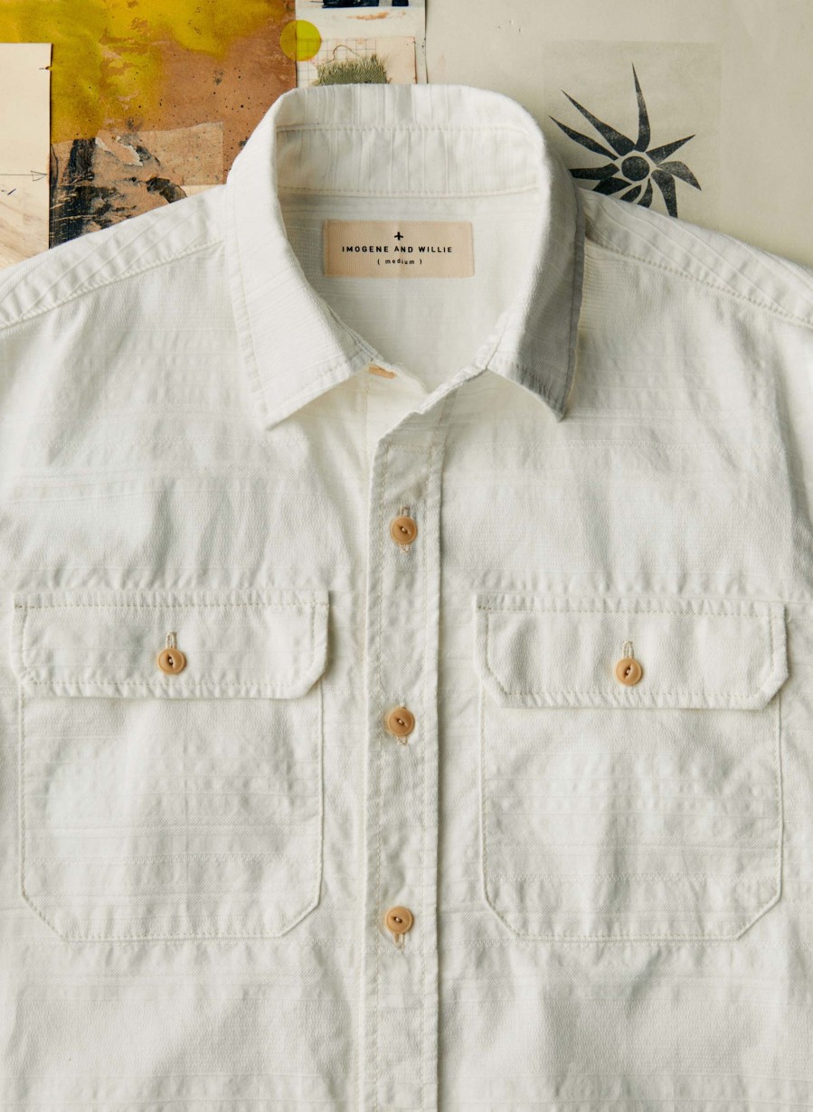 i+w woven shirts The Shoreline Shirt In White Dobby Shirts