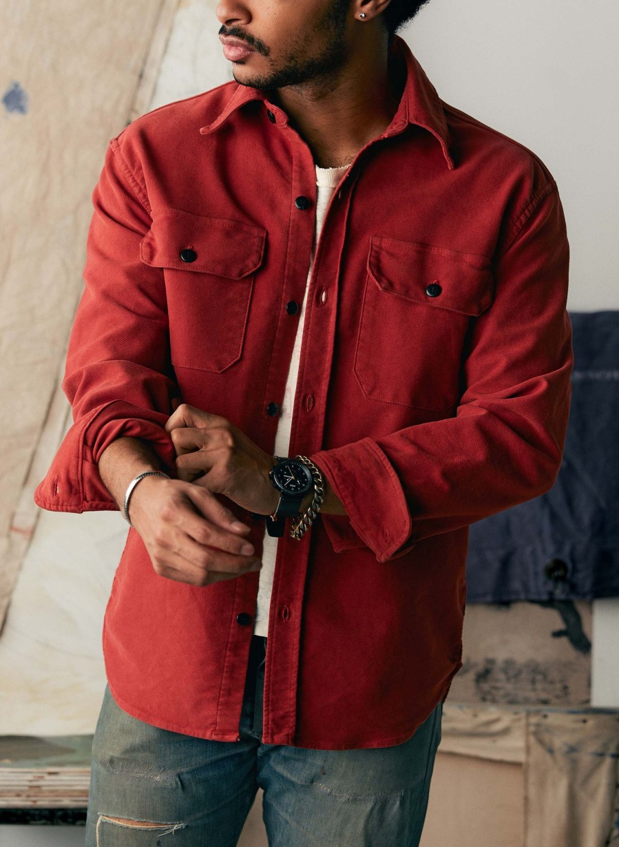 i+w woven shirts The Griffin Workshirt In Faded Red Shirts