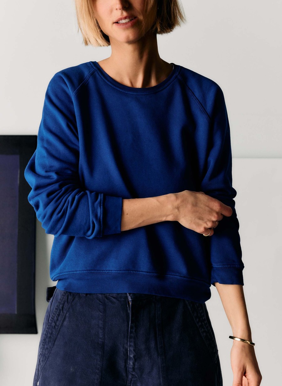 i+w knits Lana Raglan Sweatshirt In Klein Blue Knits & Sweaters