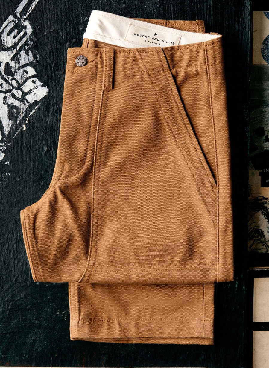 i+w non-denim bottoms Hencye Canvas Workpant In Brown Pants & Shorts