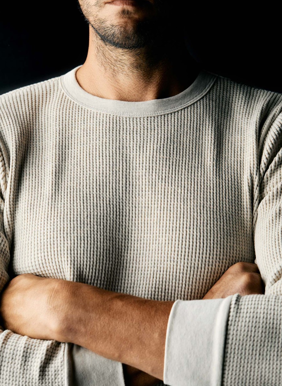 i+w knits The Long Sleeve Thermal Crew In Ash Knits & Sweaters