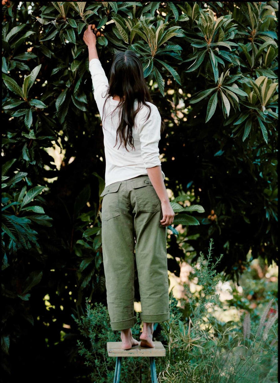 i+w non-denim bottoms Blake Military Trouser In Olive Pants & Shorts