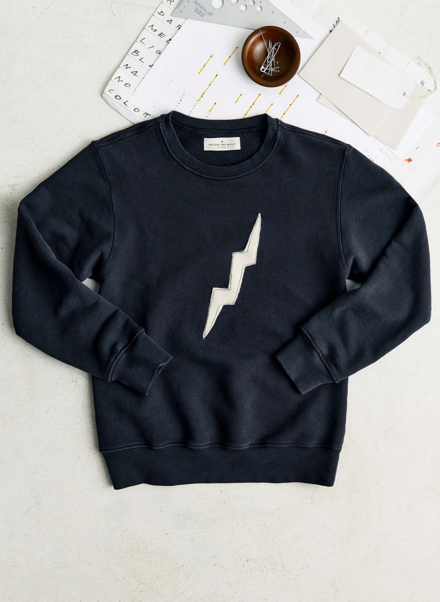 i+w knits The "Bolt" Sweatshirt In Black Knits & Sweaters