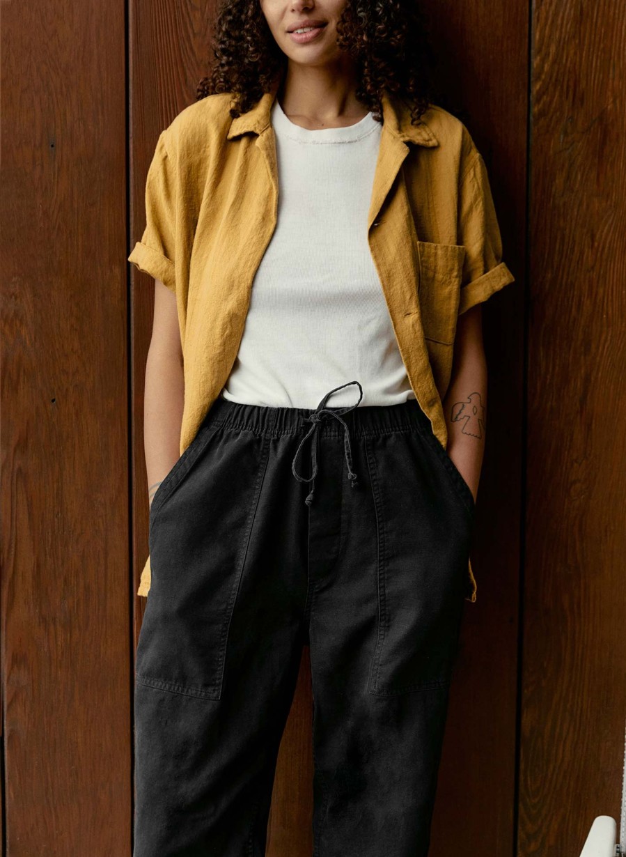 i+w non-denim bottoms The Ventura Chore Pant In Faded Black Pants & Shorts