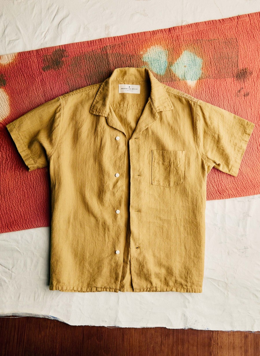 i+w woven shirts The Serra Camp Shirt In Gold Shirts