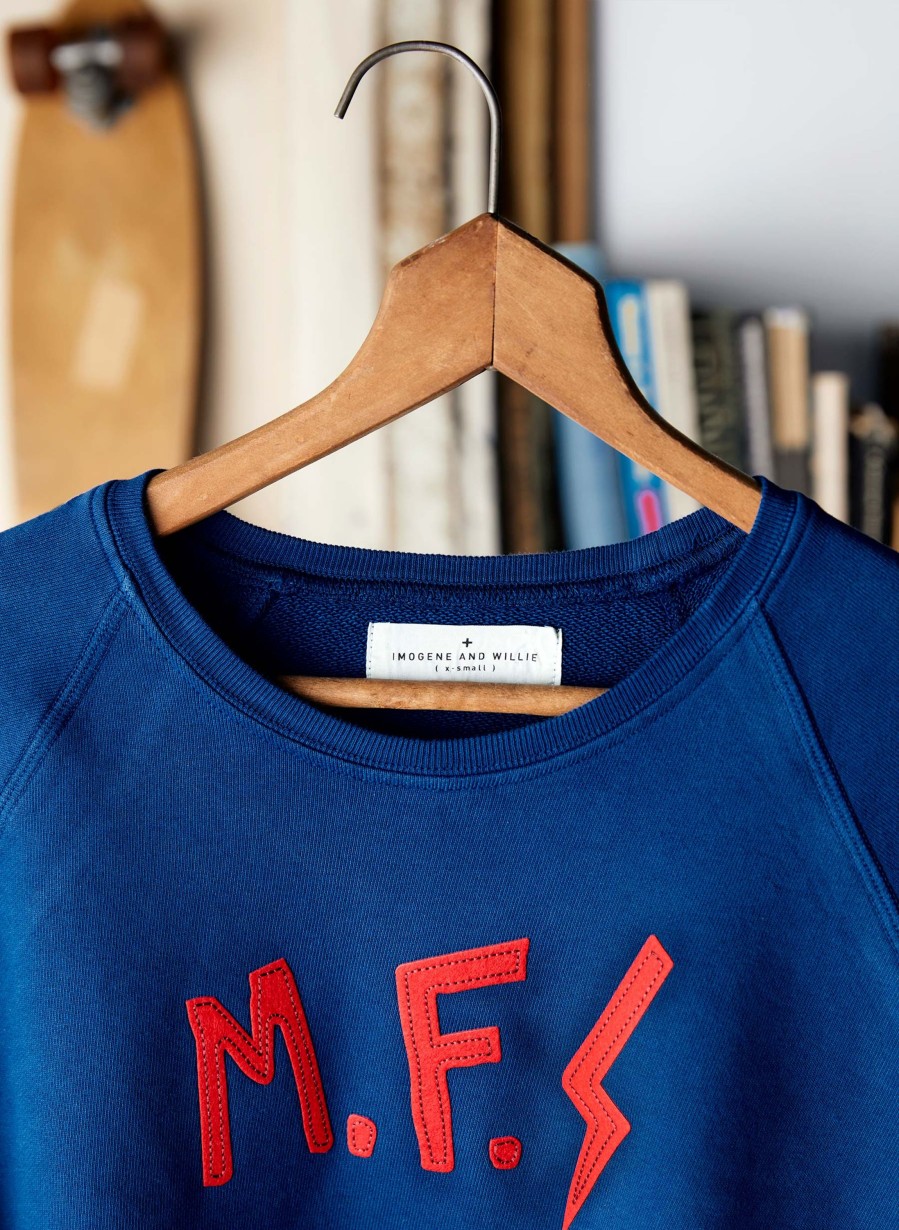 i+w knits The "Mf" Sweatshirt In Klein Blue Knits & Sweaters