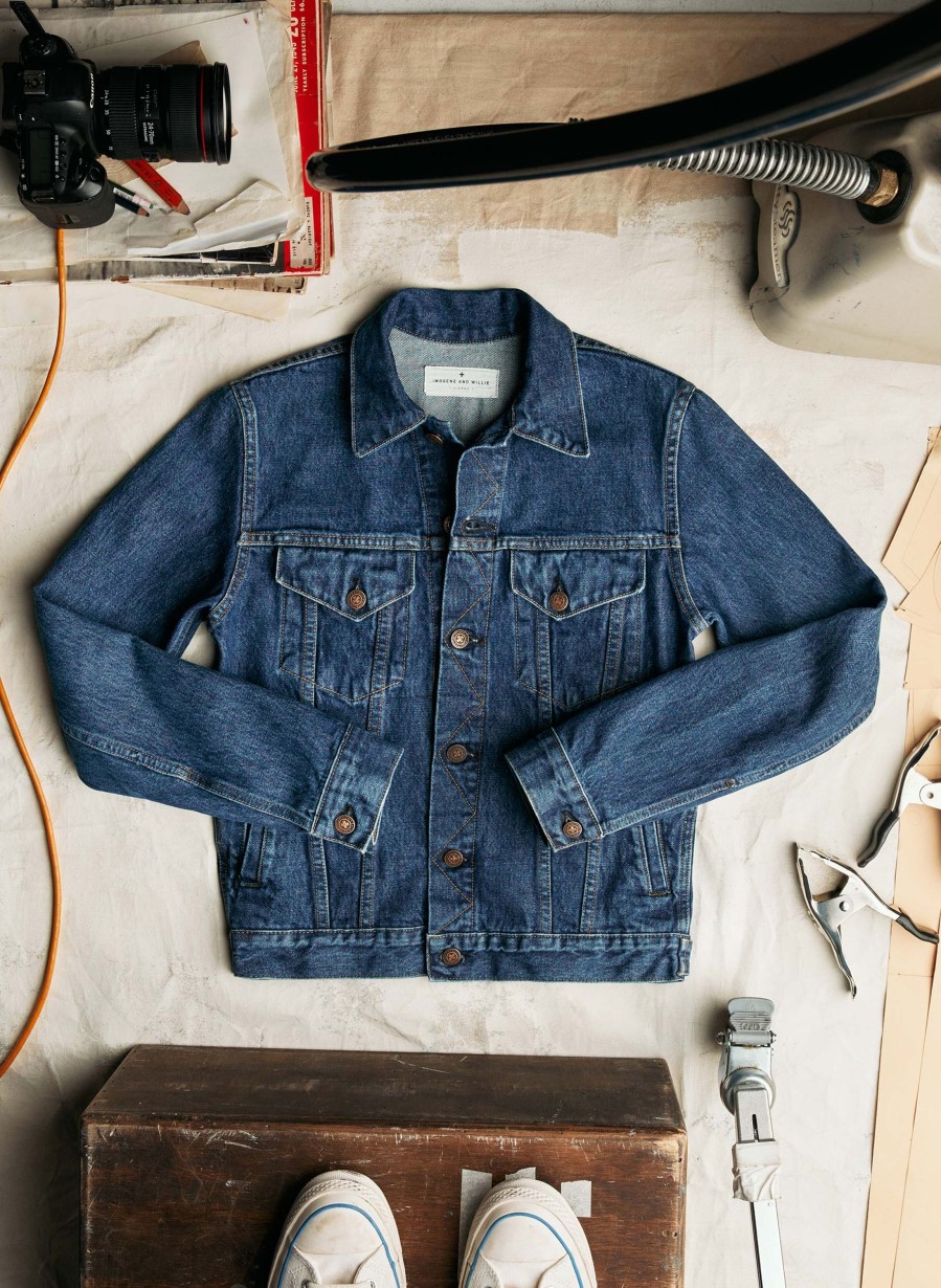 i+w outerwear Wilkins Jacket In Washed Indigo Jackets