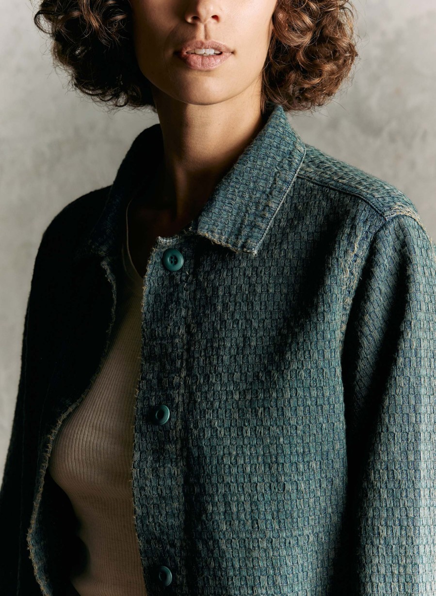 i+w outerwear Agnes Jacket In Woven Indigo Jackets