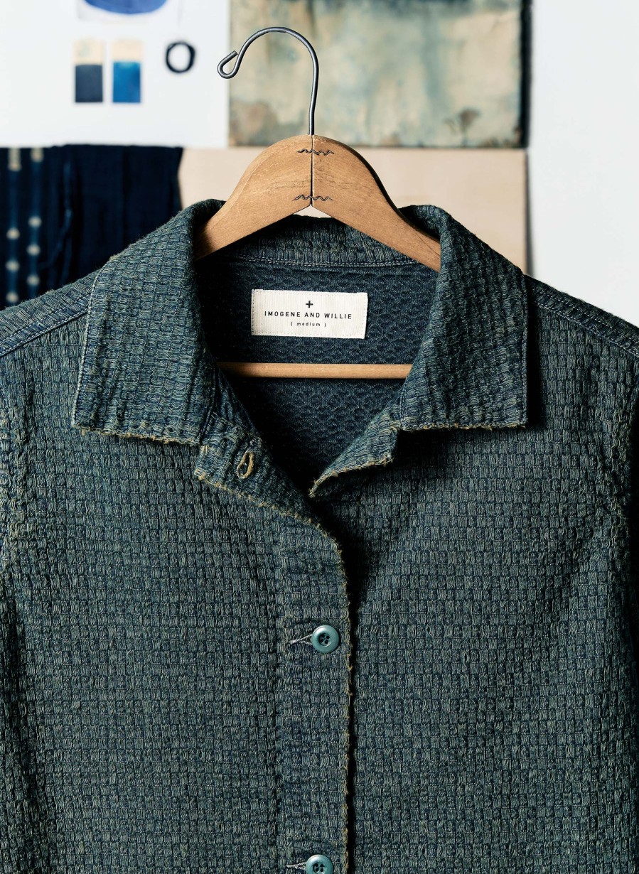 i+w outerwear Agnes Jacket In Woven Indigo Jackets