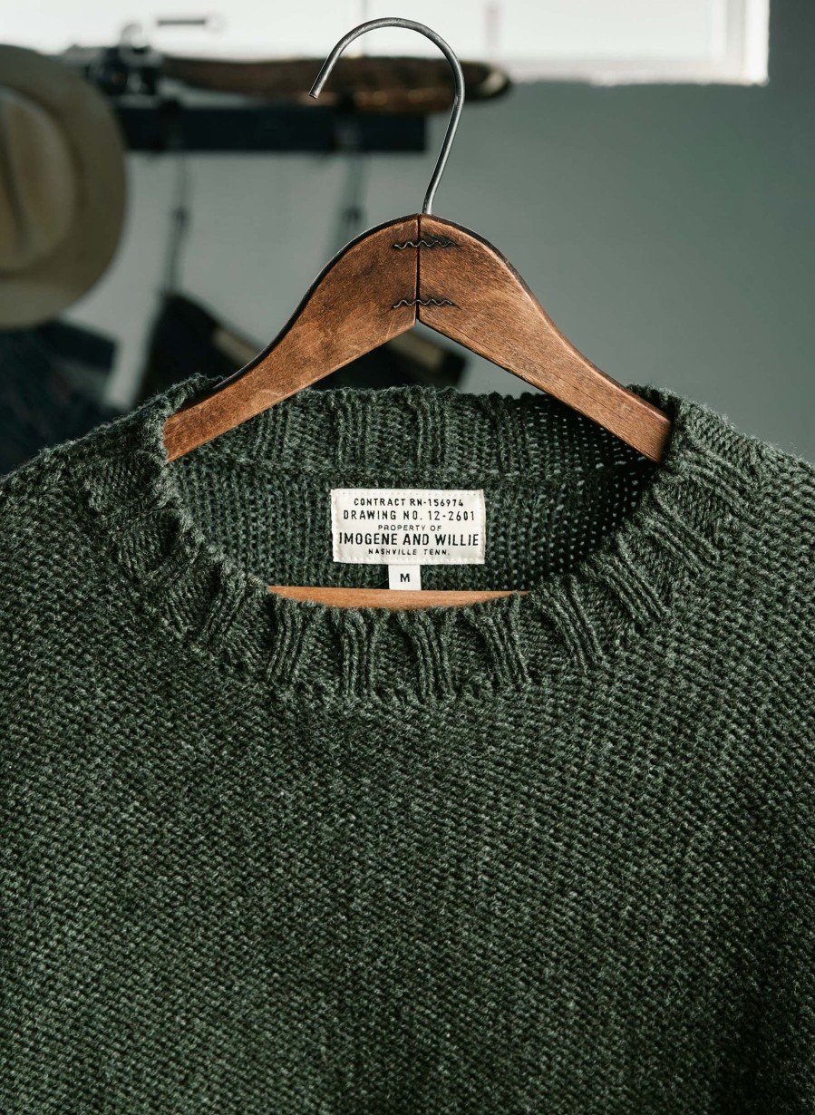 i+w knits The Fisherman Crew In Spruce Knits & Sweaters