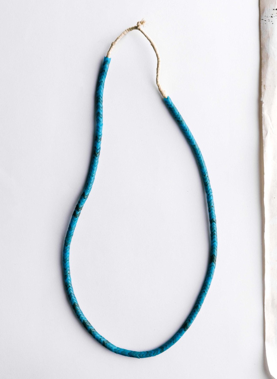 3rd party-kissema Vintage African Snake Bead Necklace In Turquoise Accessories