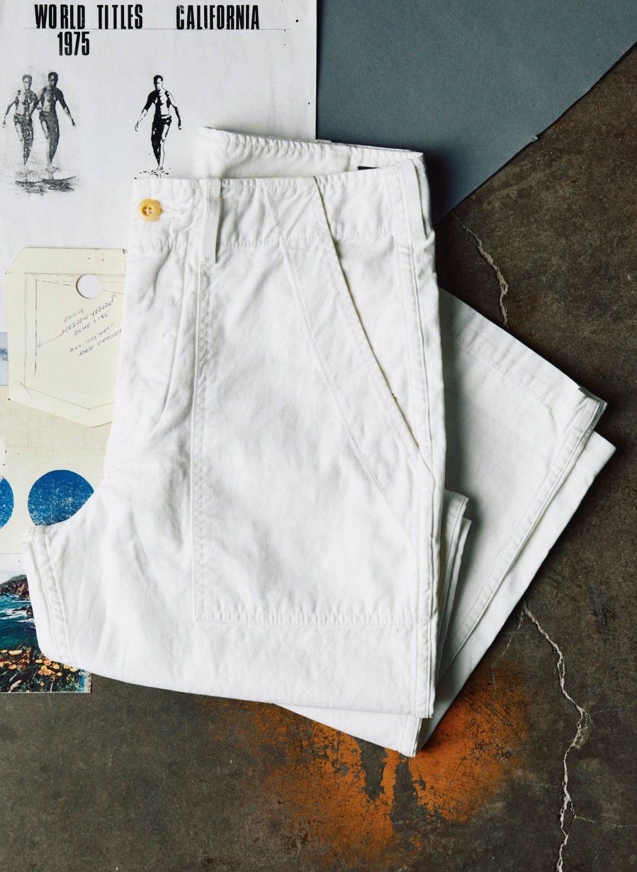 i+w non-denim bottoms Oliver Military Trouser In White Pants & Shorts