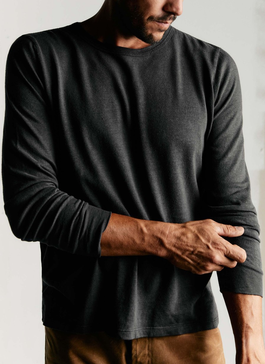 i+w knits Long Sleeve Faded Black Crew Knits & Sweaters