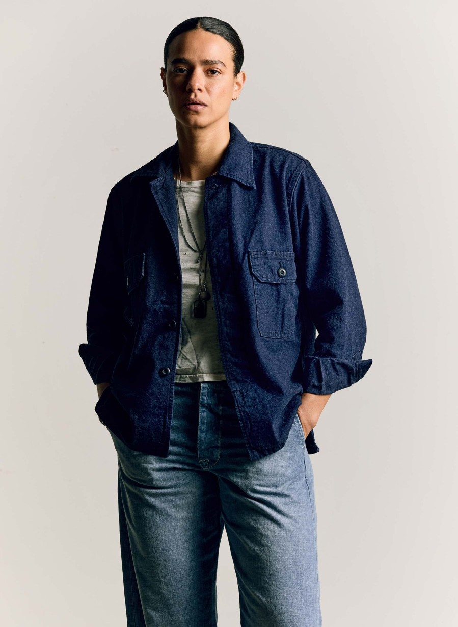 i+w outerwear Military Shirt Jacket In Indigo Jackets