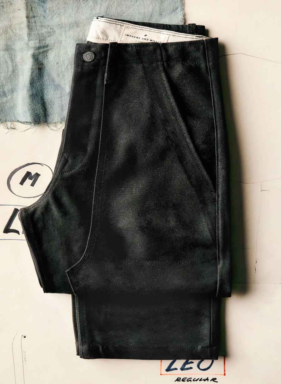 i+w non-denim bottoms Hencye Canvas Workpant In Black Pants & Shorts