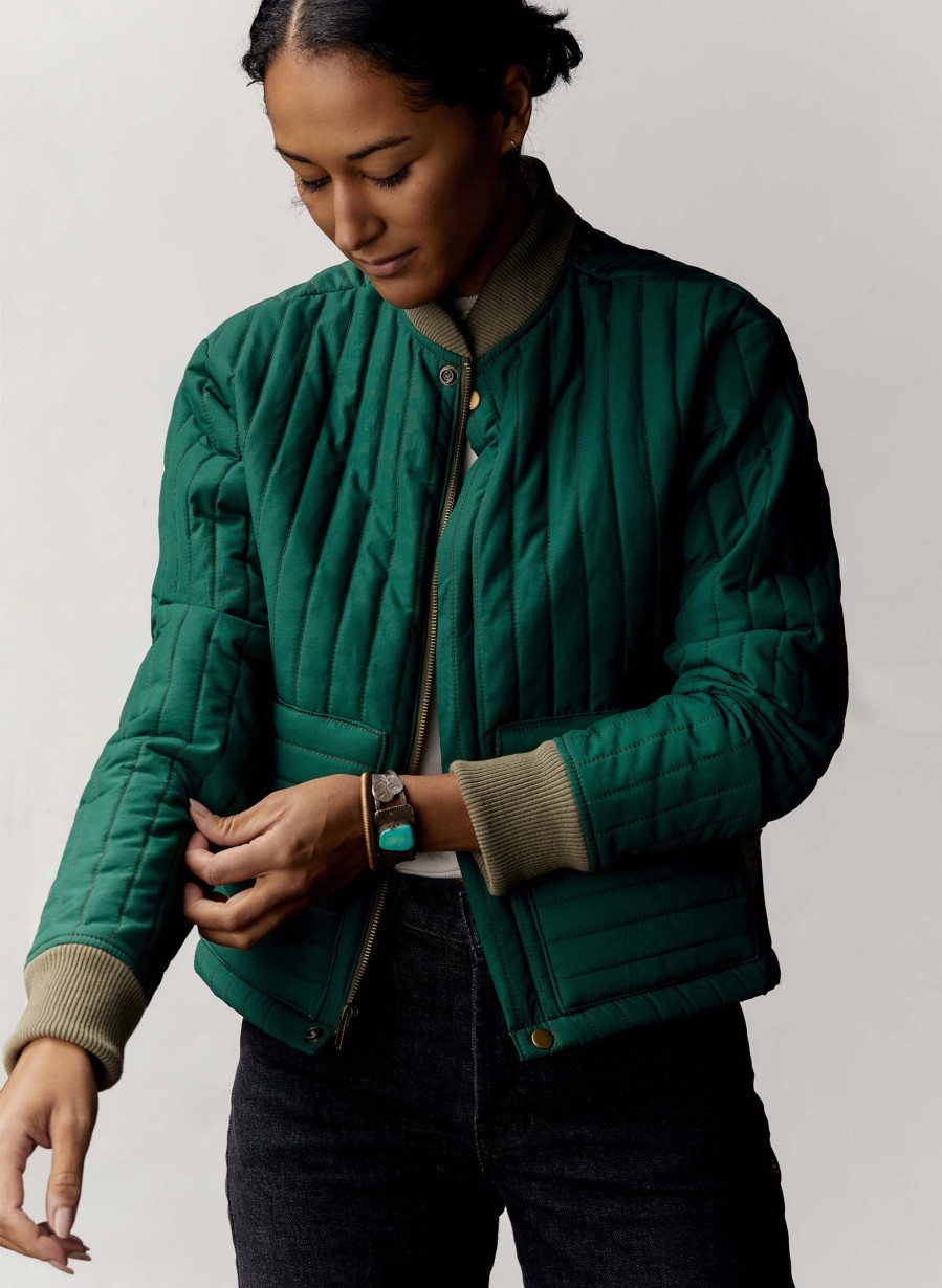 i+w outerwear The Quilted Liner In Green Jackets