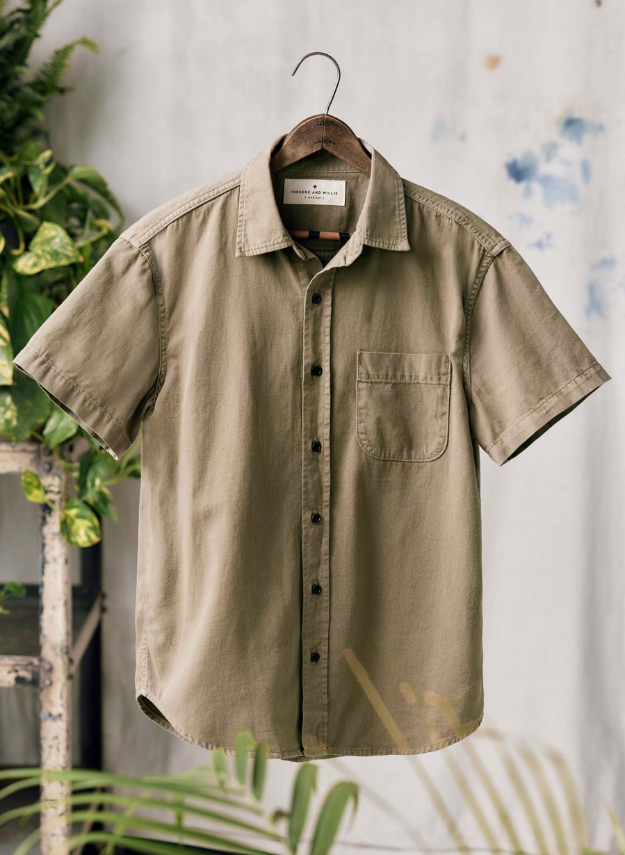 i+w woven shirts The Whisper Twill Shirt In Tan Shirts