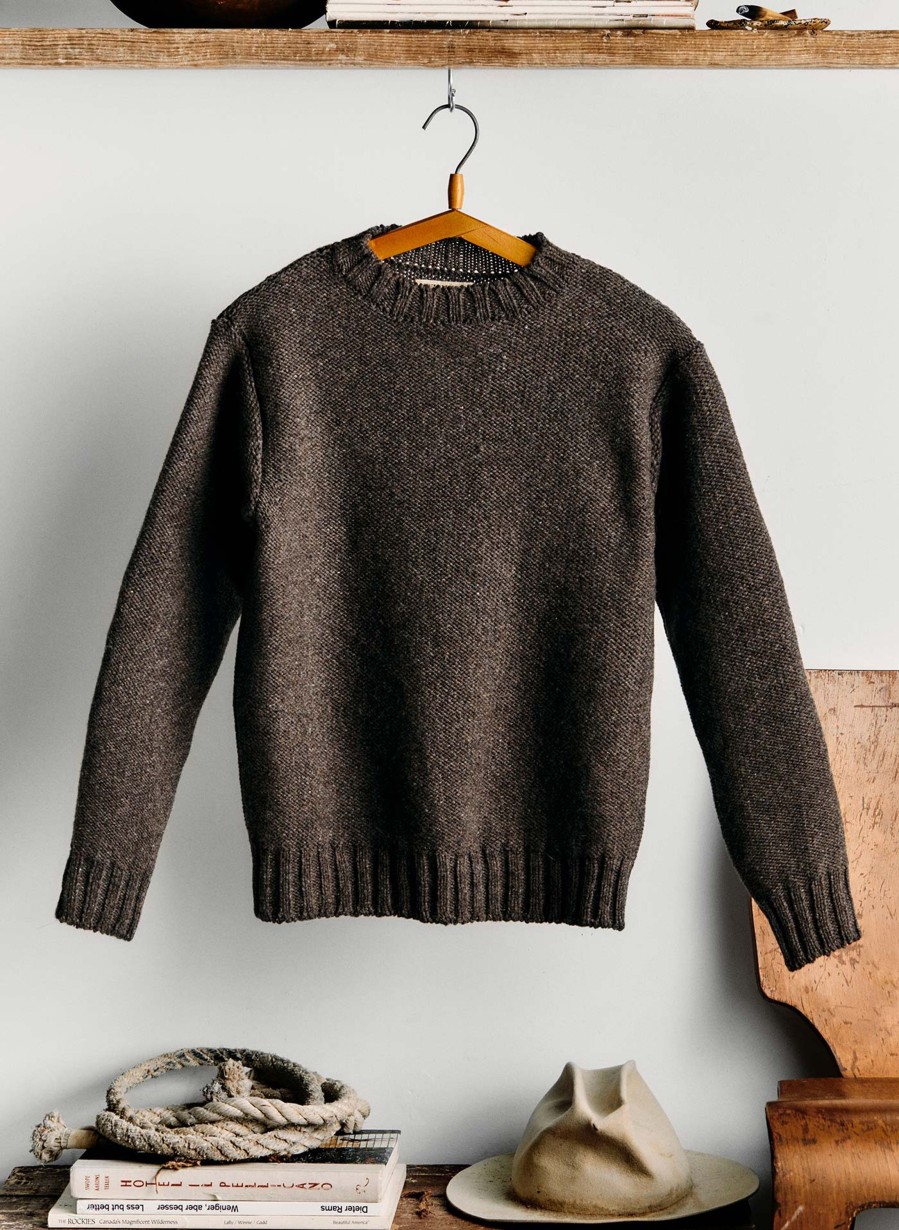 i+w knits The Fisherman Crew In Slate Knits & Sweaters