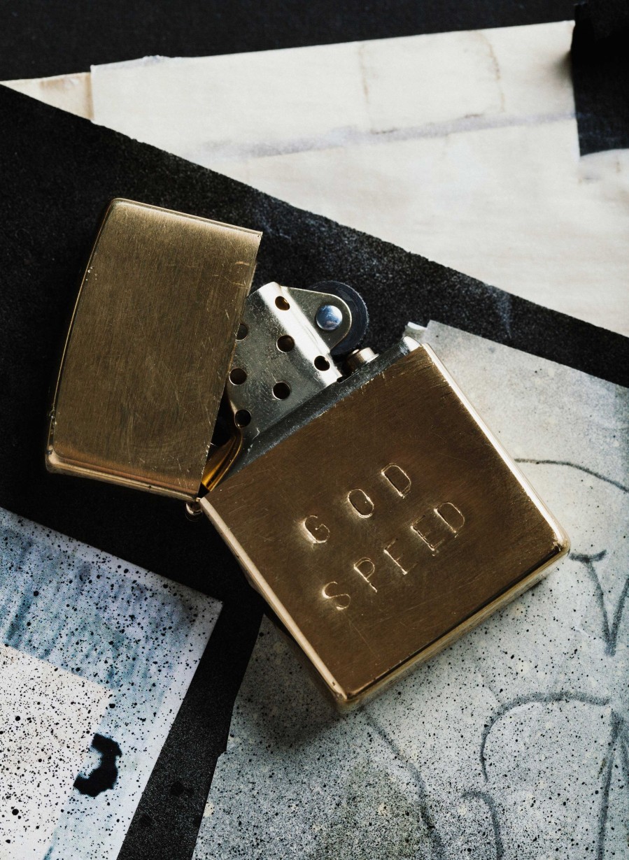 i+w accessories Hand Stamped "Godspeed" Zippo Home Goods