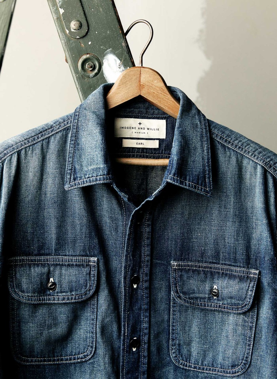 i+w woven shirts Earl Selvage Denim Shirts