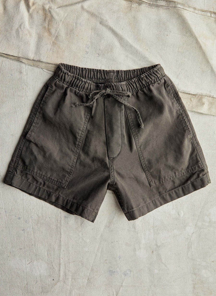 i+w non-denim bottoms The Canvas Lounge Short In Faded Black Pants & Shorts