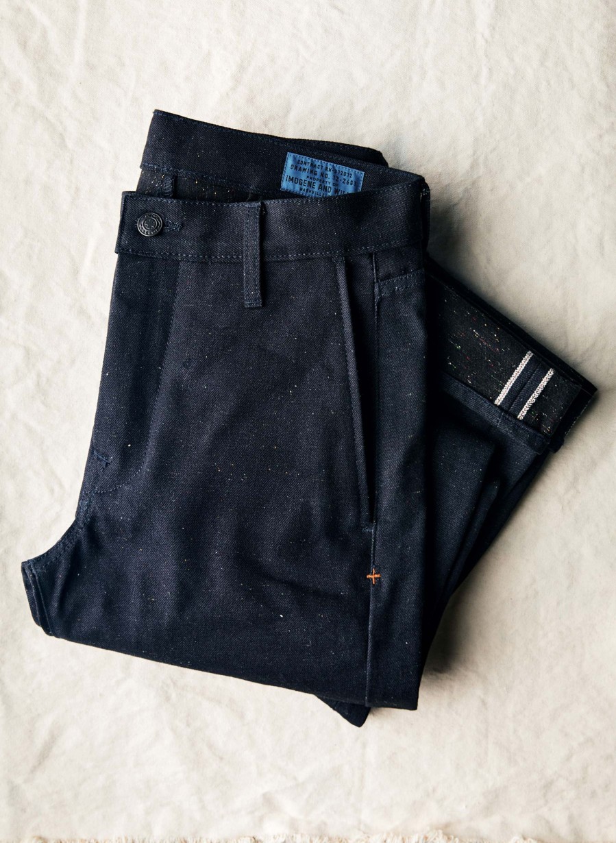 i+w men's denim Oscar Black Indigo Nep Pants & Shorts