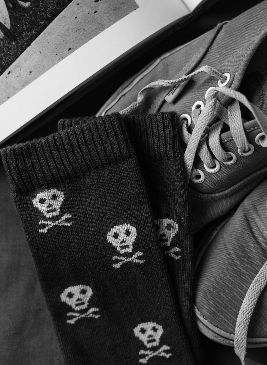 3rd party-little river Skull Sock In Charcoal Accessories