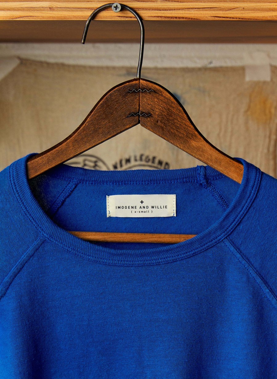 i+w knits The Long Sleeve Raglan In Klein Blue Knits & Sweaters