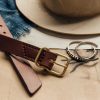 3rd party-emil erwin Emil Erwin Narrow Signature Belt In Walnut Accessories