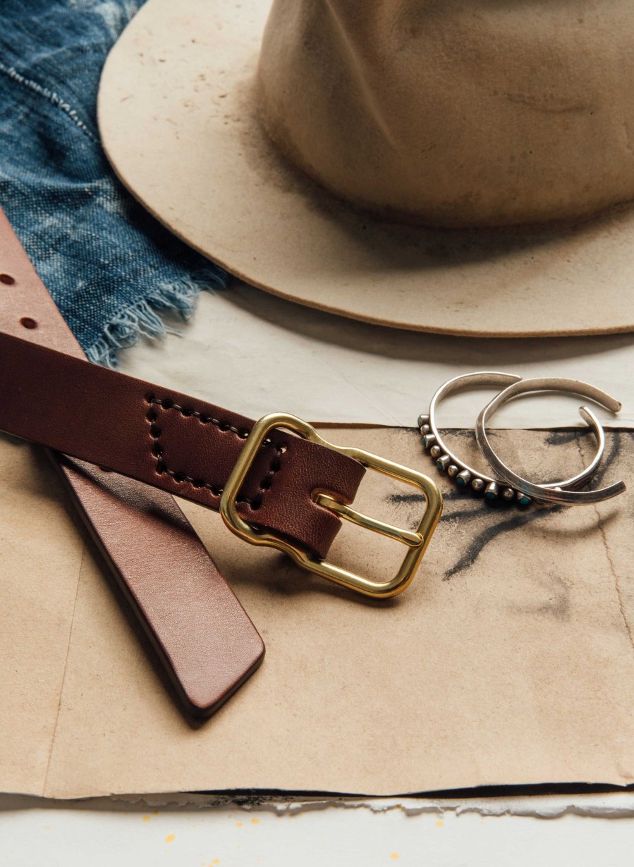 3rd party-emil erwin Emil Erwin Narrow Signature Belt In Walnut Accessories