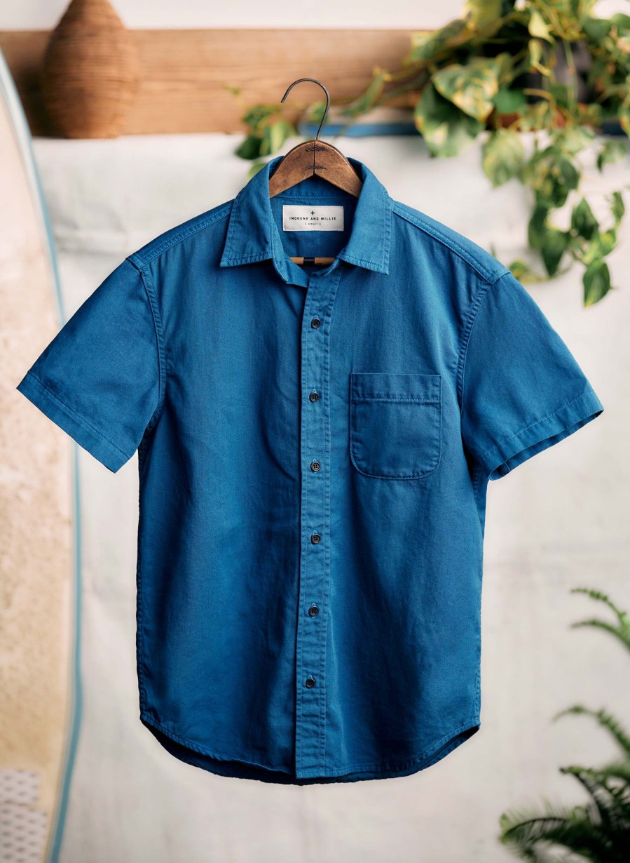 i+w woven shirts The Whisper Twill Shirt In Blue Shirts