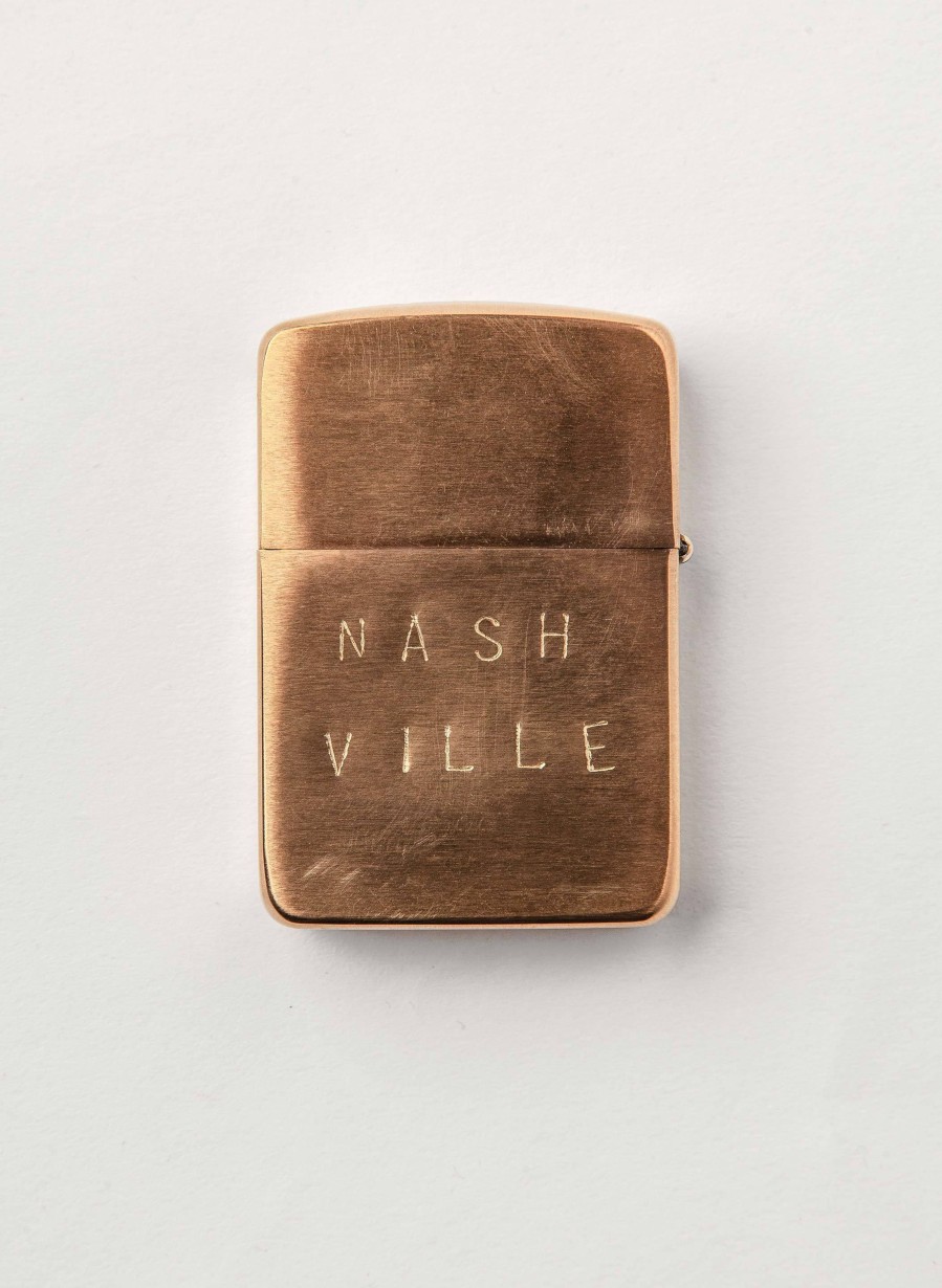 i+w accessories Hand Stamped "Nashville" Zippo Home Goods