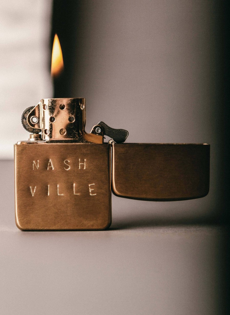 i+w accessories Hand Stamped "Nashville" Zippo Home Goods