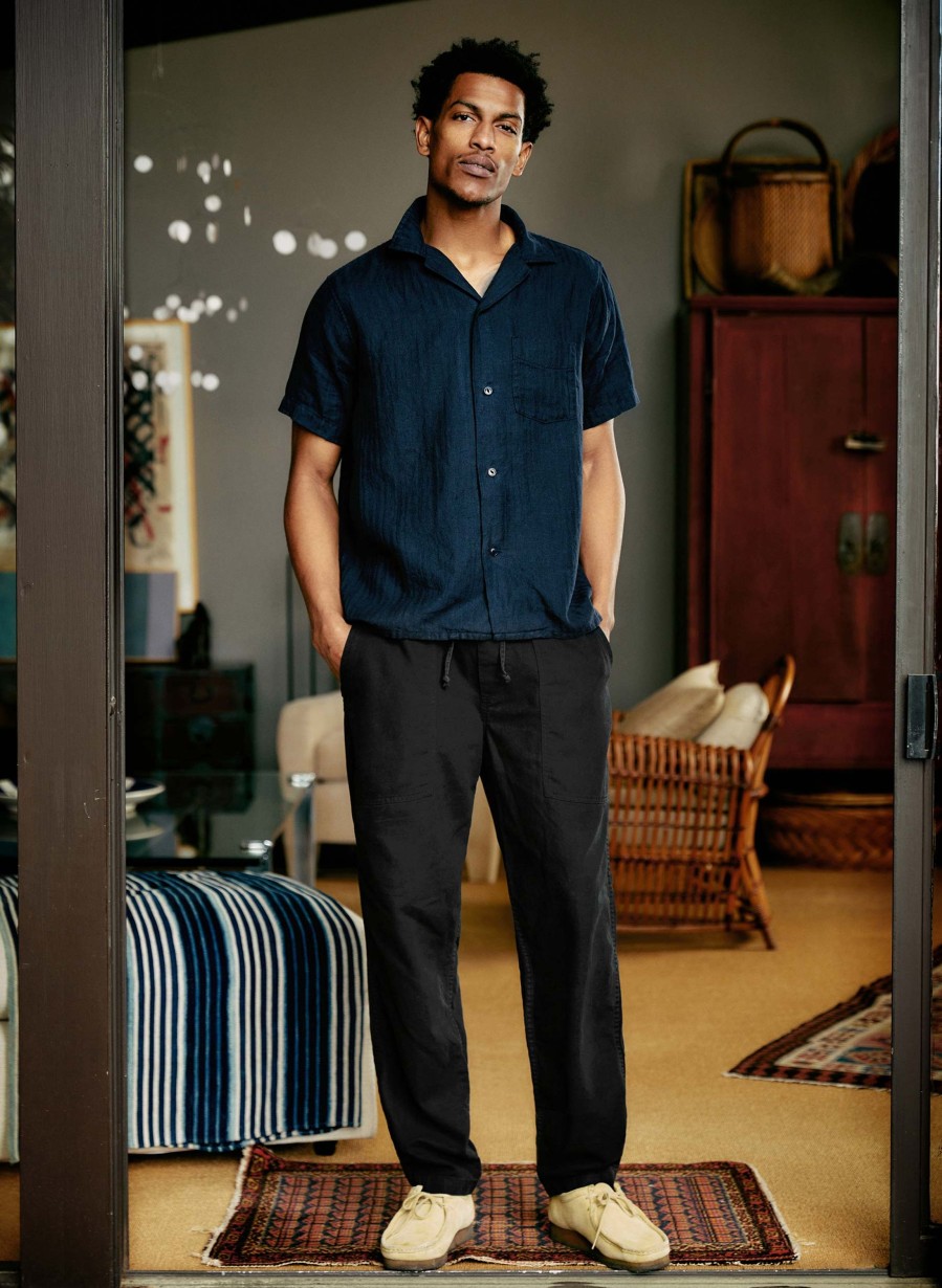 i+w non-denim bottoms The Ventura Chore Pant In Faded Black Pants & Shorts