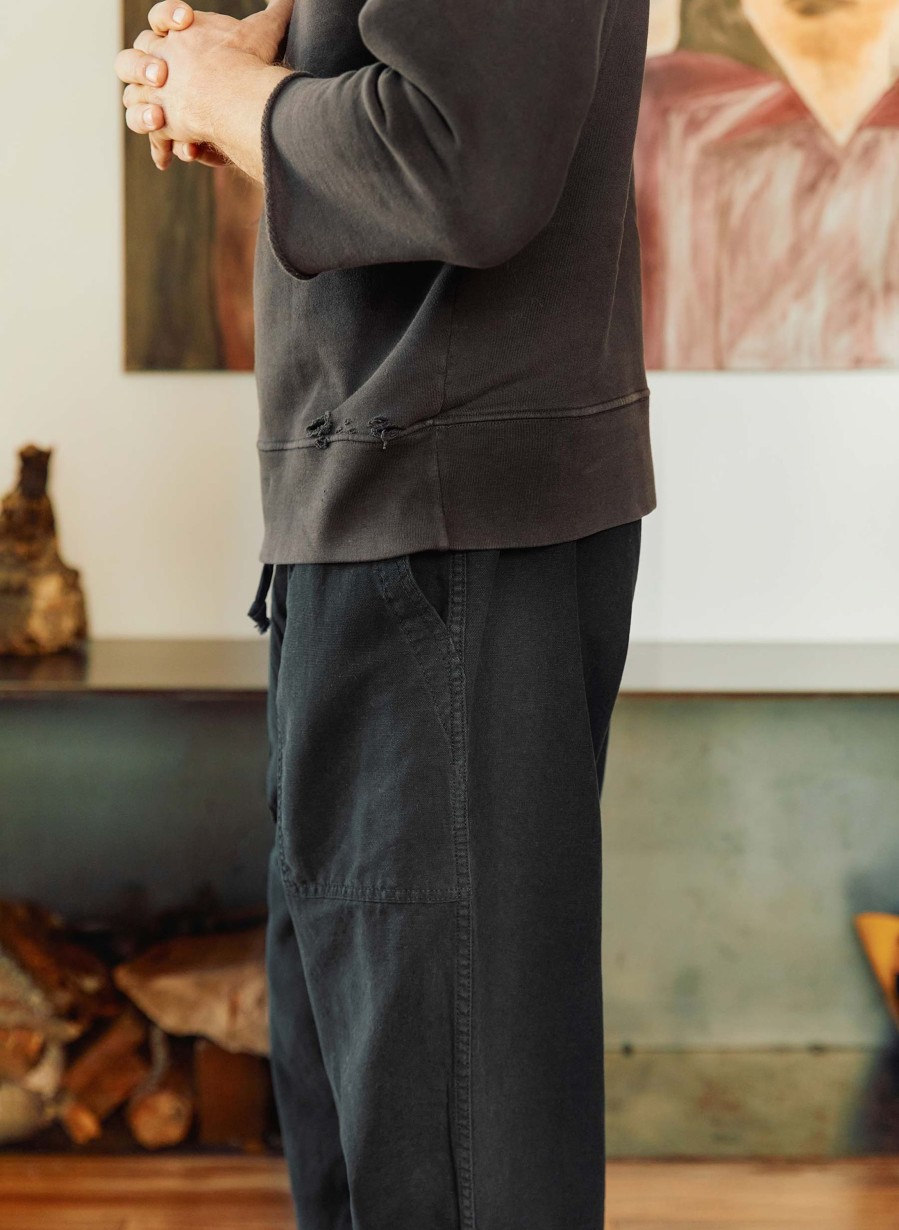 i+w non-denim bottoms The Ventura Chore Pant In Faded Black Pants & Shorts